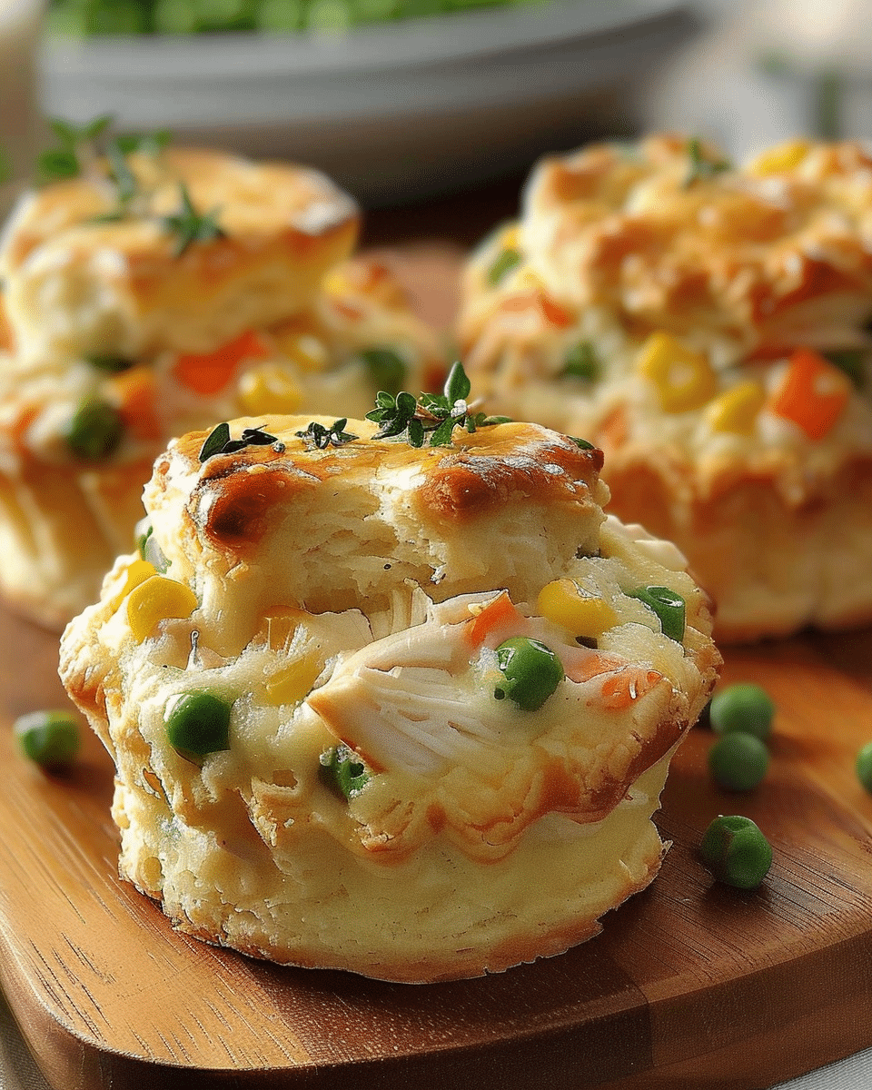 Easy Chicken Pot Pie Bites with Biscuits