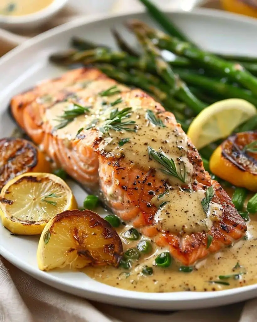 Grilled Salmon with Dijon Sauce