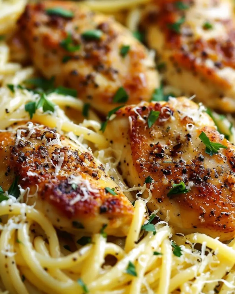Tender Garlic Butter Chicken Bites & Creamy Parmesan Pasta Delight