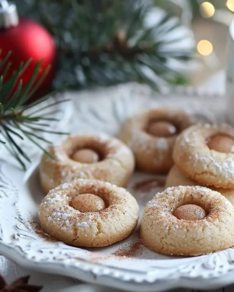 Eggnog Snickerdoodle Thumbprint Cookies