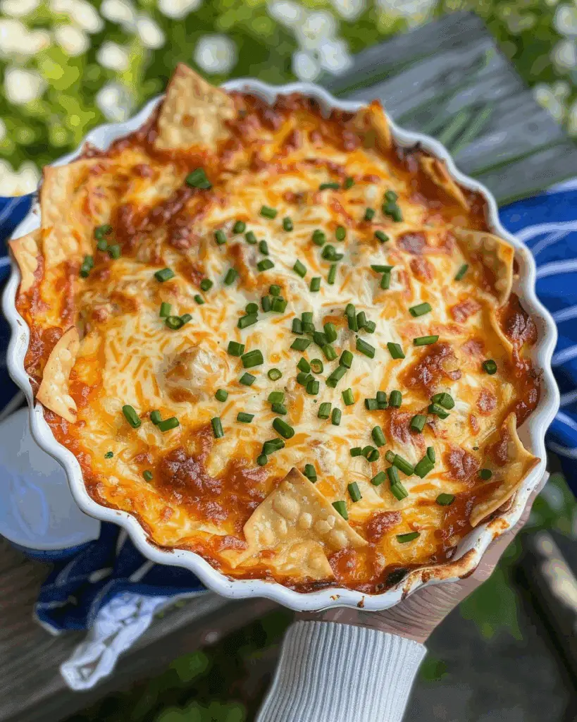 Easy Crab Rangoon Dip with Homemade Wonton Chips