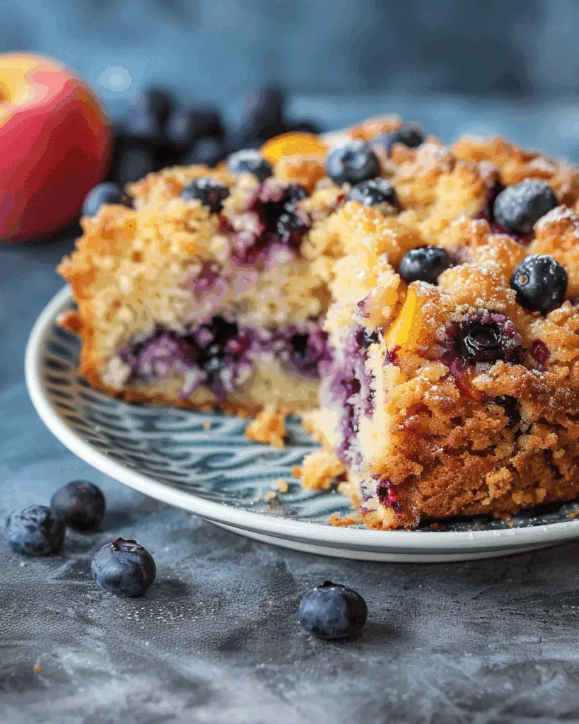 Apple, Blueberry, Peach Coffee Cake