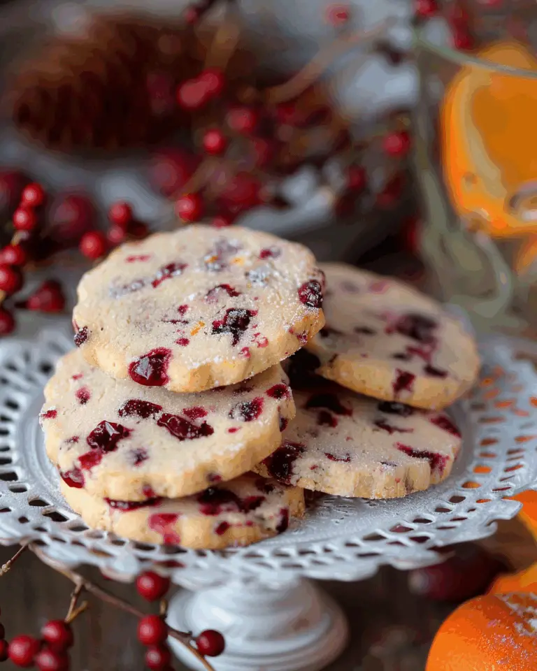 Cranberry Orange Shortbread Cookies