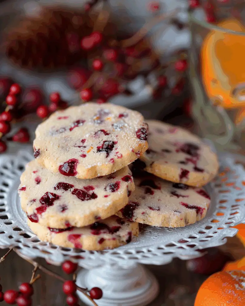 Cranberry Orange Shortbread Cookies
