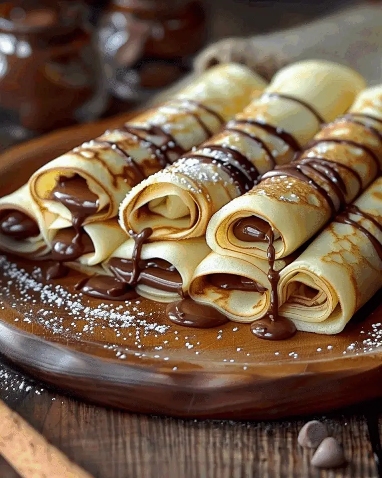 Handmade Chocolate-Filled Rolled Crêpes