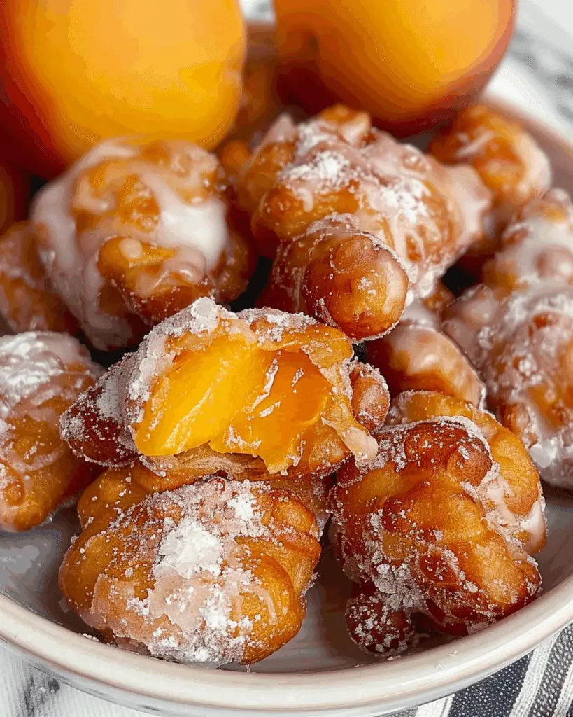 Sourdough Peach Fritter Bites