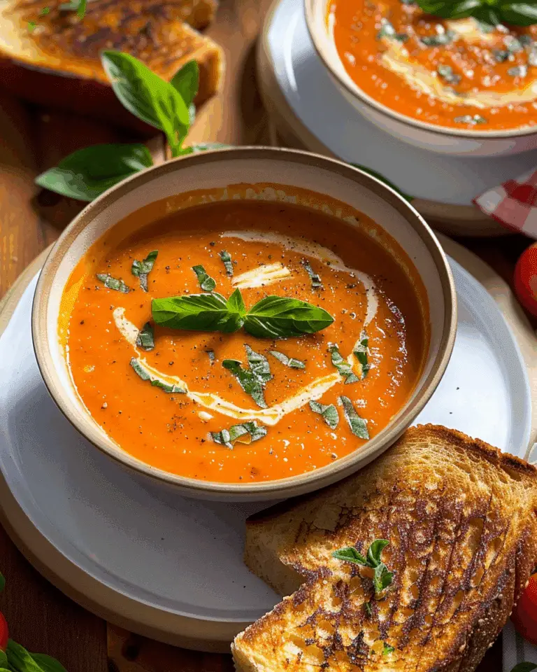 Creamy Roasted Tomato Soup & Grilled Cheese