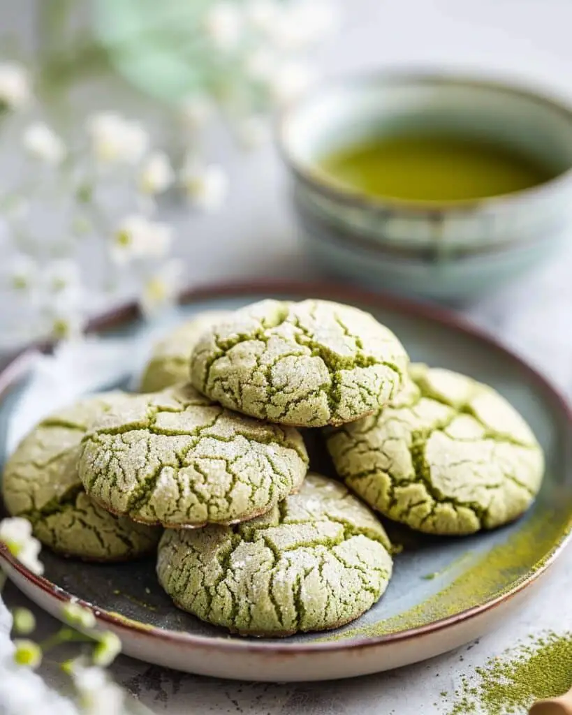 Matcha Crinkle Cookies