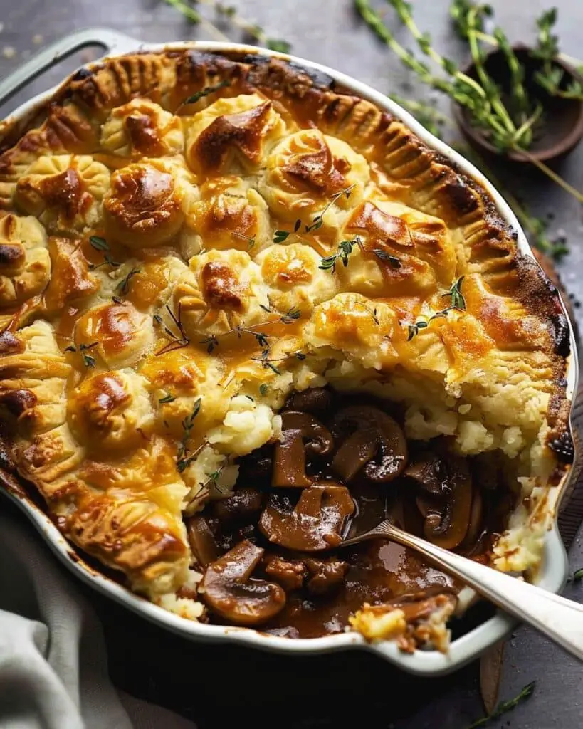 Chicken Mushroom Pie with Duchess Potato
