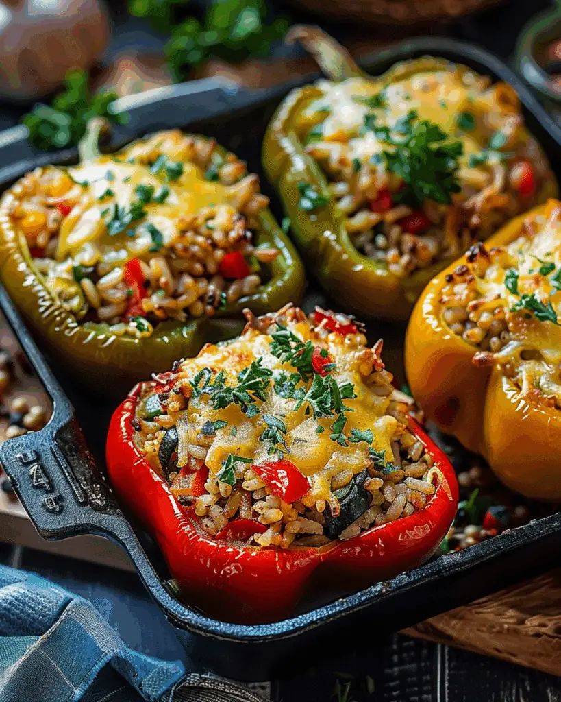 Stuffed Bell Peppers with Rice & Veggies