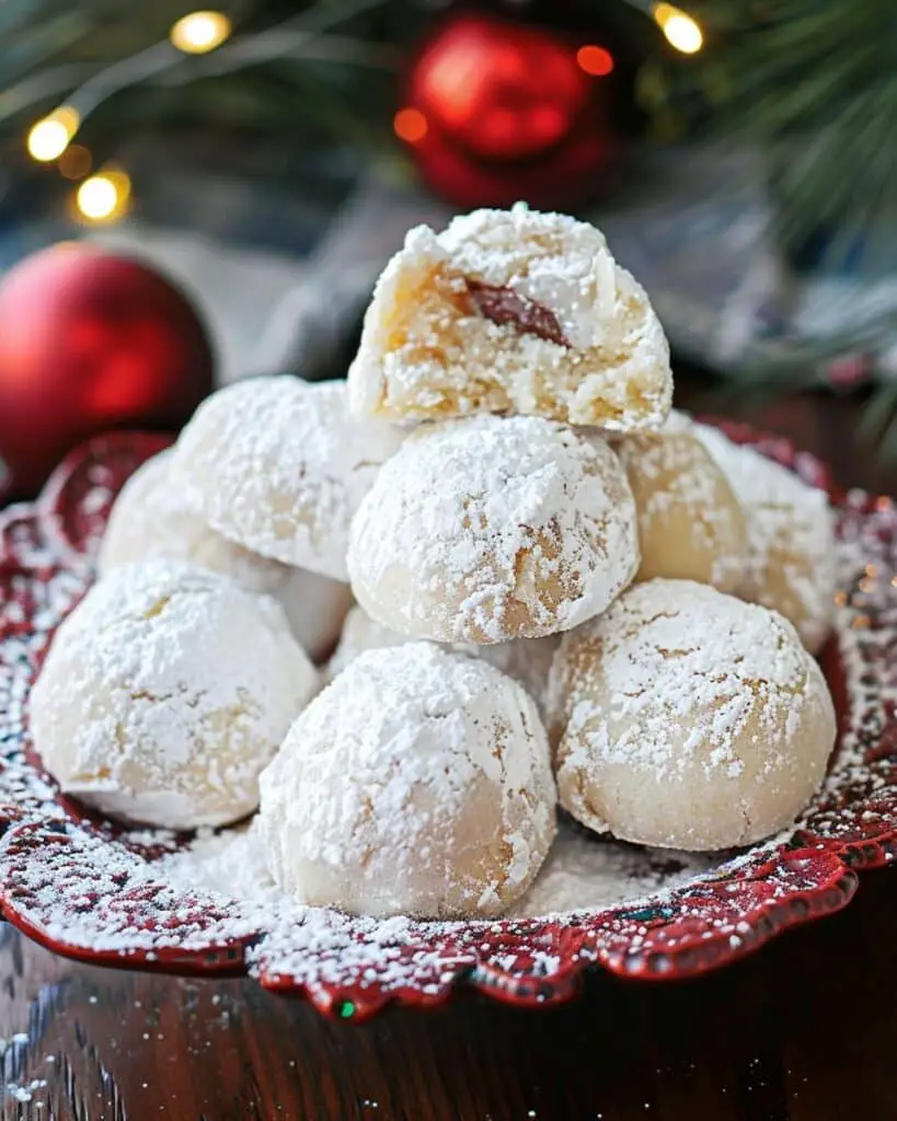 Filled Almond Snowball Cookies