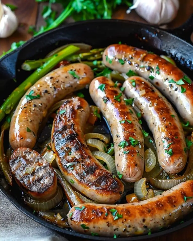 Garlic Butter Bratwurst Skillet Recipe