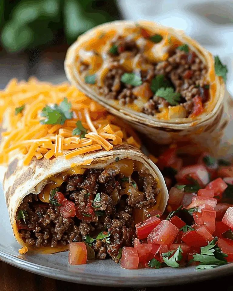 Beef Burrito Recipe with Cheese and Fresh Toppings