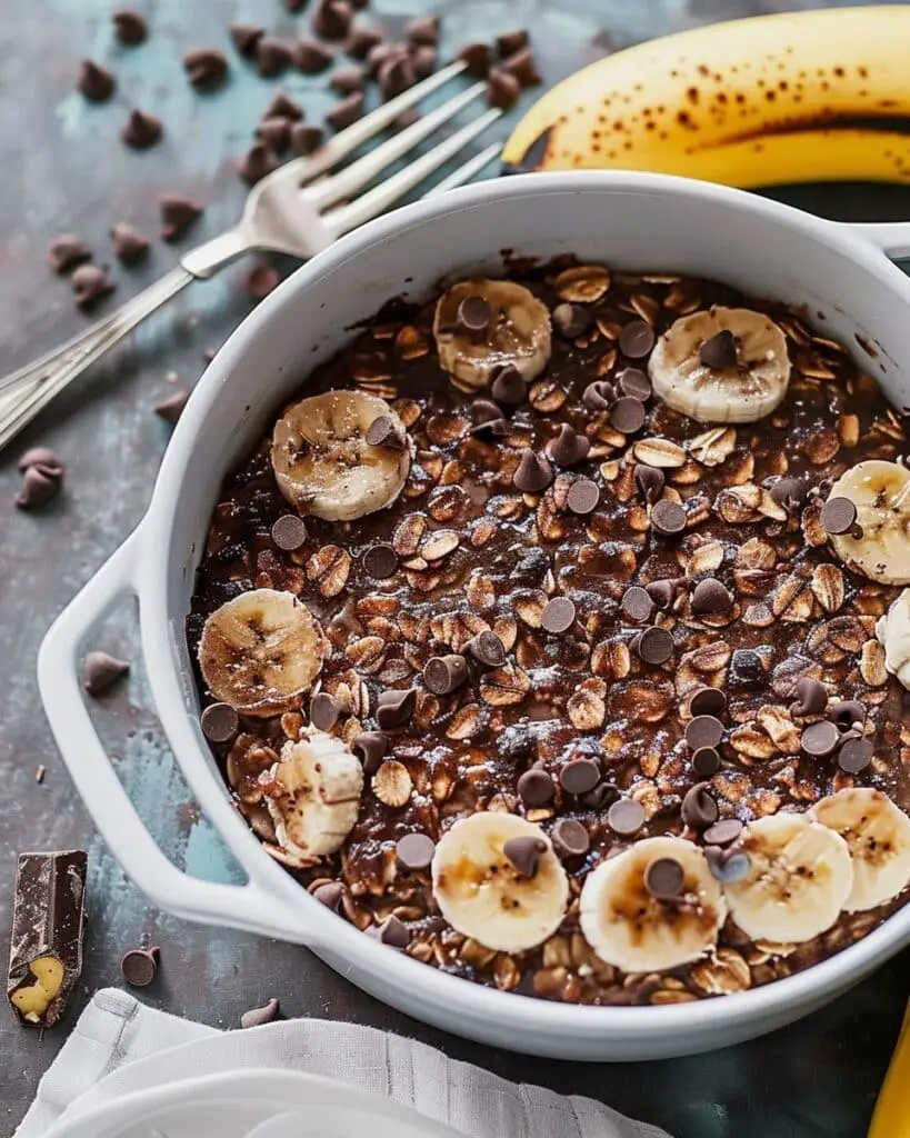 Chocolate Banana Baked Oatmeal