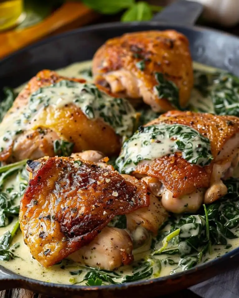 Chicken Thighs with Creamy Spinach Sauce