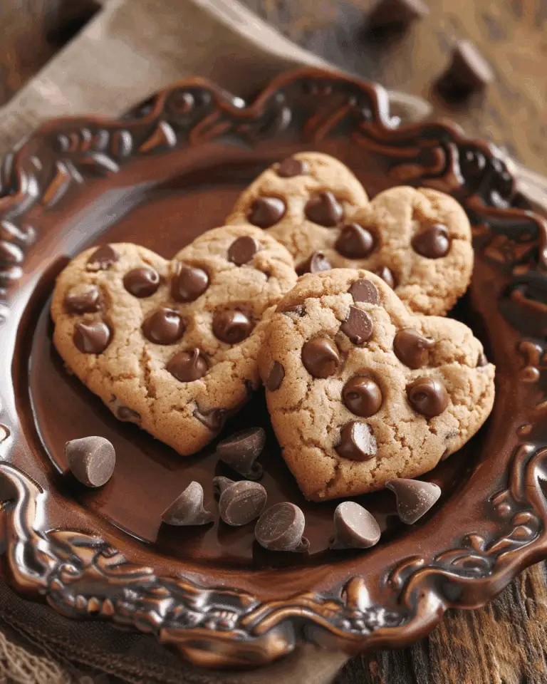Heart-shaped Chocolate Chip Cookies