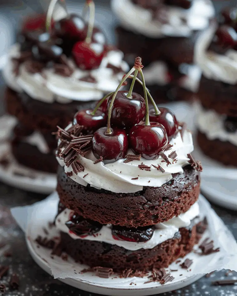 Mini Black Forest Cakes with a Cherry Twist