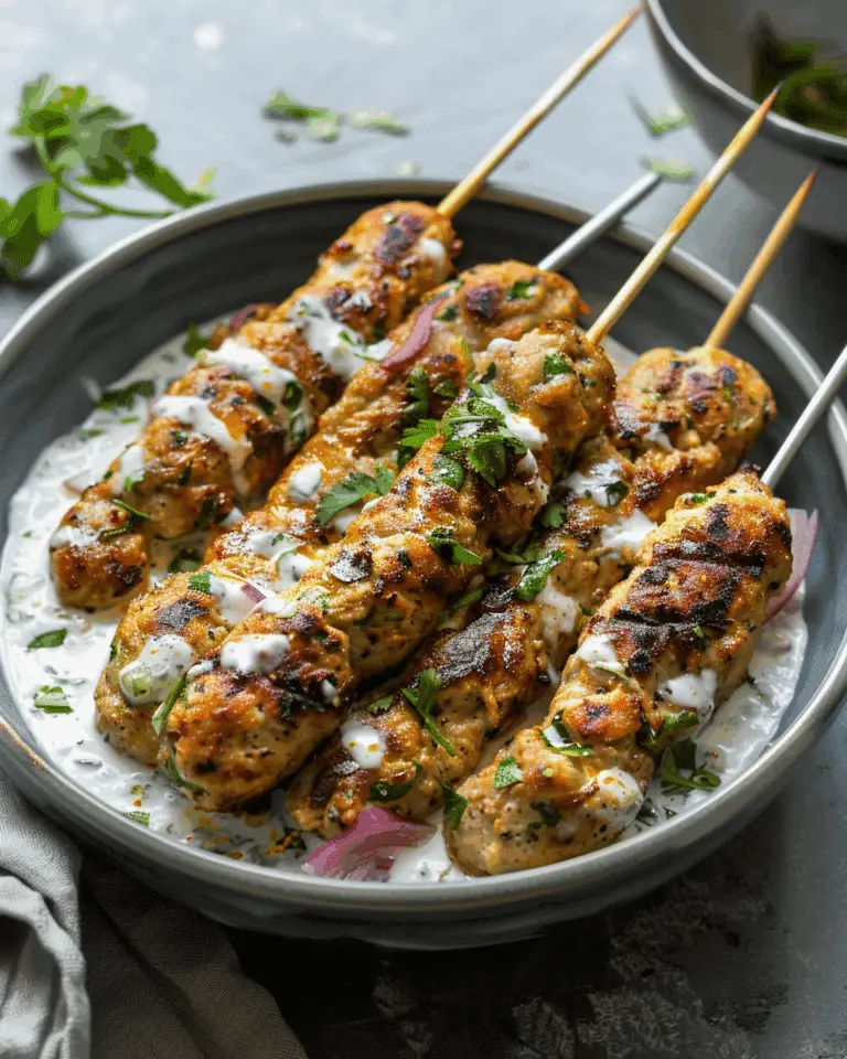 Irresistible Chicken Kofta with Creamy Garlic Yogurt Sauce