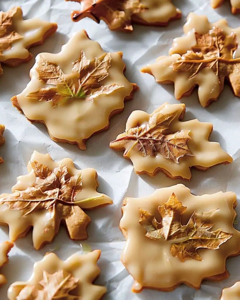 Glazed Maple Leaf Cookies