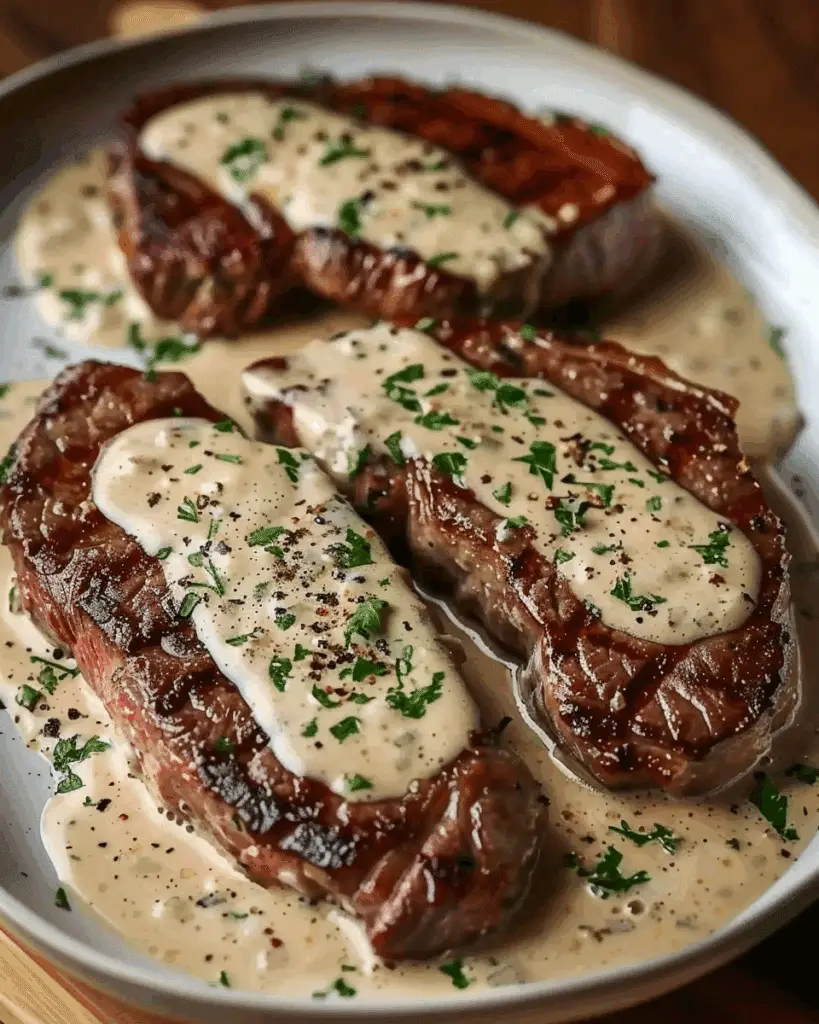 Juicy Steak with Heavenly Garlic Cream Sauce