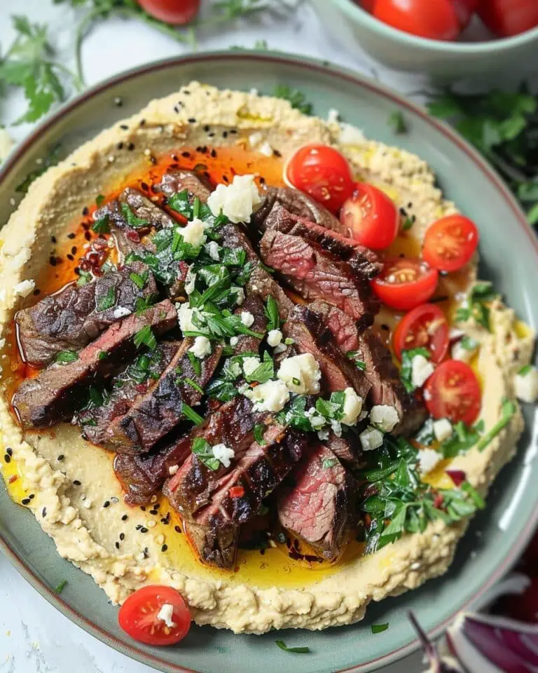 Homemade Hummus & Steak