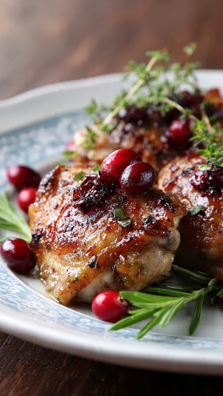 Easy Cranberry Baked Chicken Thighs