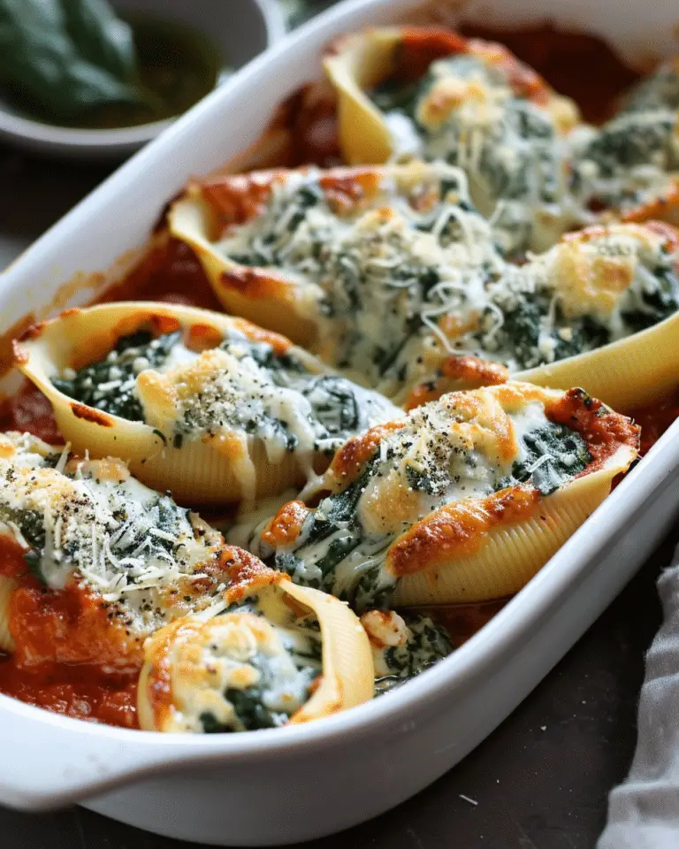 Easy Spinach and Ricotta Stuffed Shells