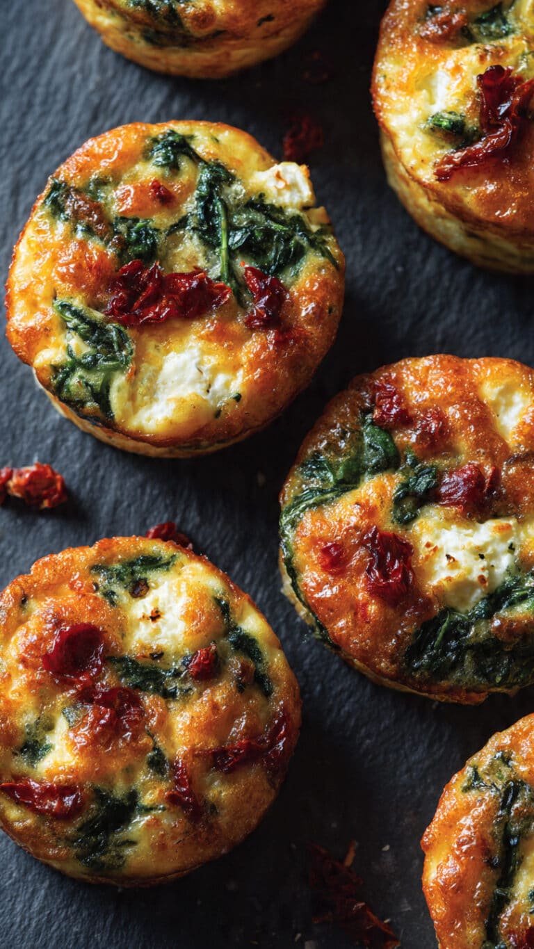 Savory Spinach, Feta, and Sun-Dried Tomato Egg Muffins for a Perfect Breakfast
