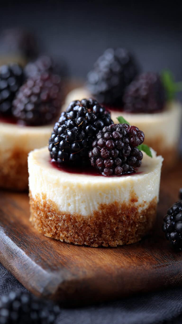 Blackberry Mini Cheesecakes