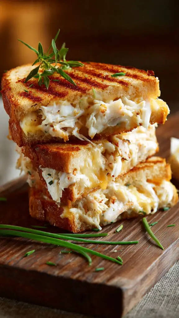 Creamy Cheddar Crab Melt Sandwich