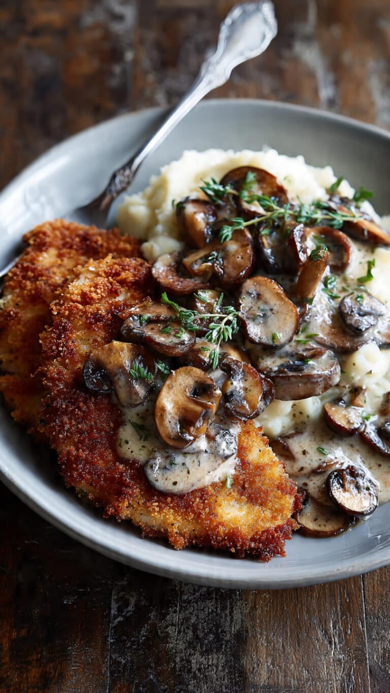 Chicken Schnitzel with Mushroom Gravy