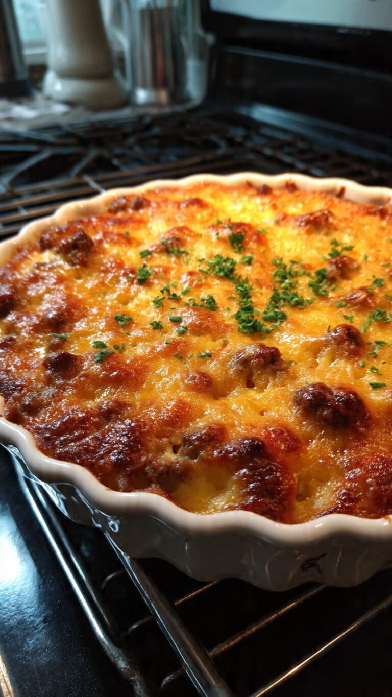 Cheesy Ground Beef & Potato Casserole