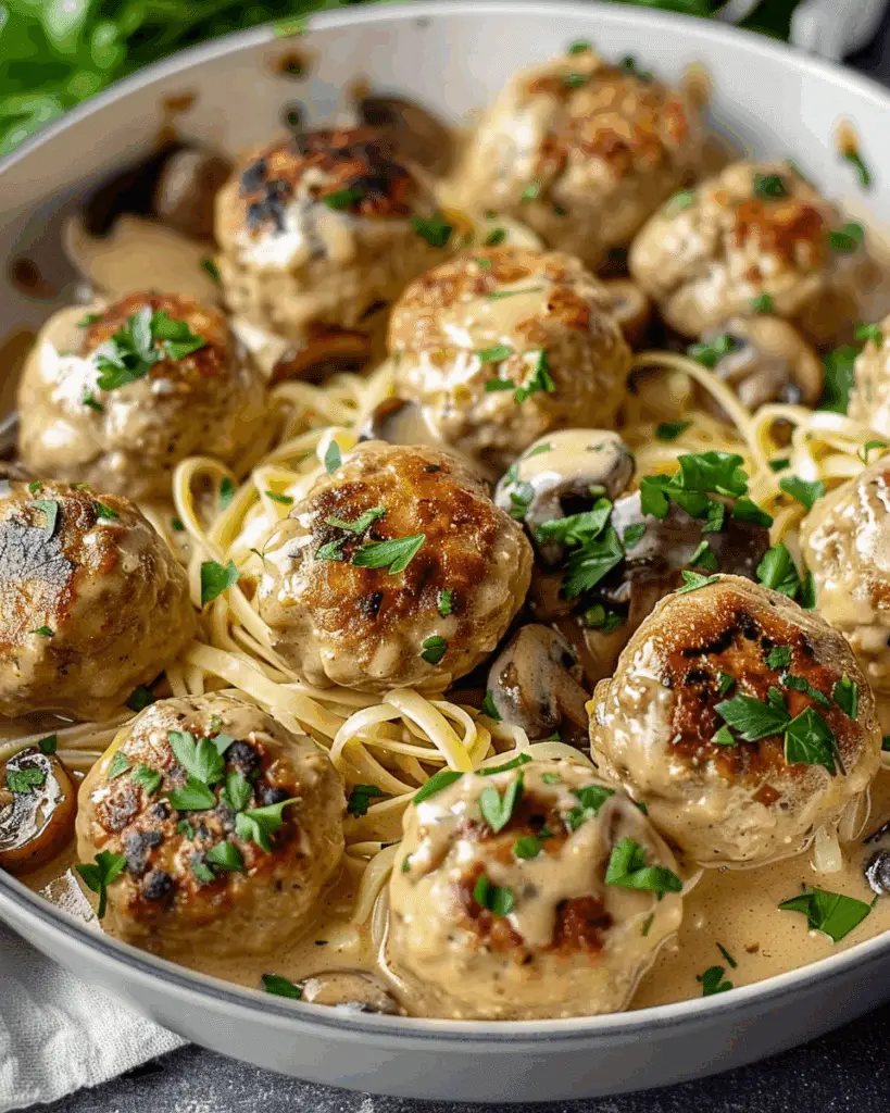 Creamy Mushroom Chicken Meatballs