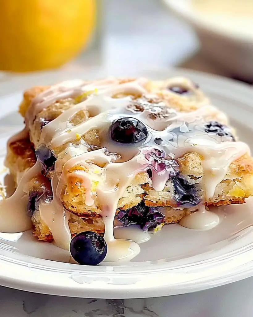 Blueberry Butter Swim Biscuits with Lemon Glaze!