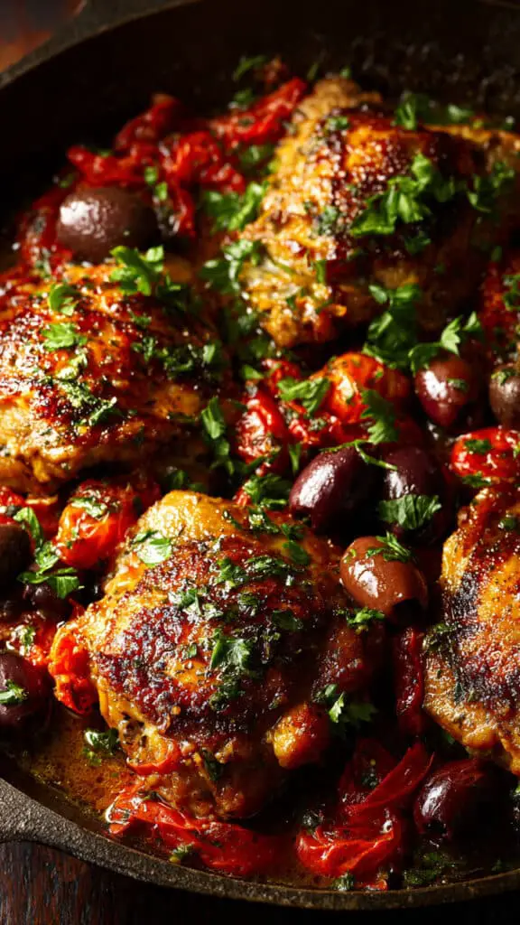 Mediterranean Chicken Thighs with Olives and Tomatoes Recipe