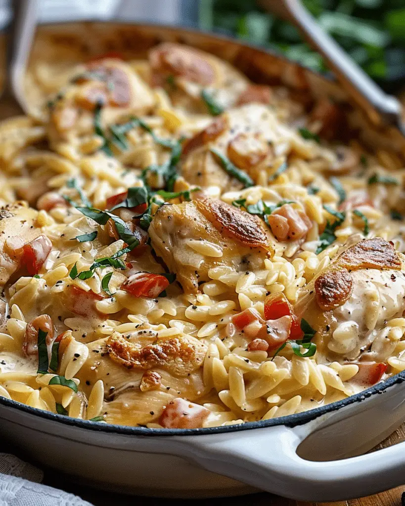 Creamy Tuscan Chicken Orzo