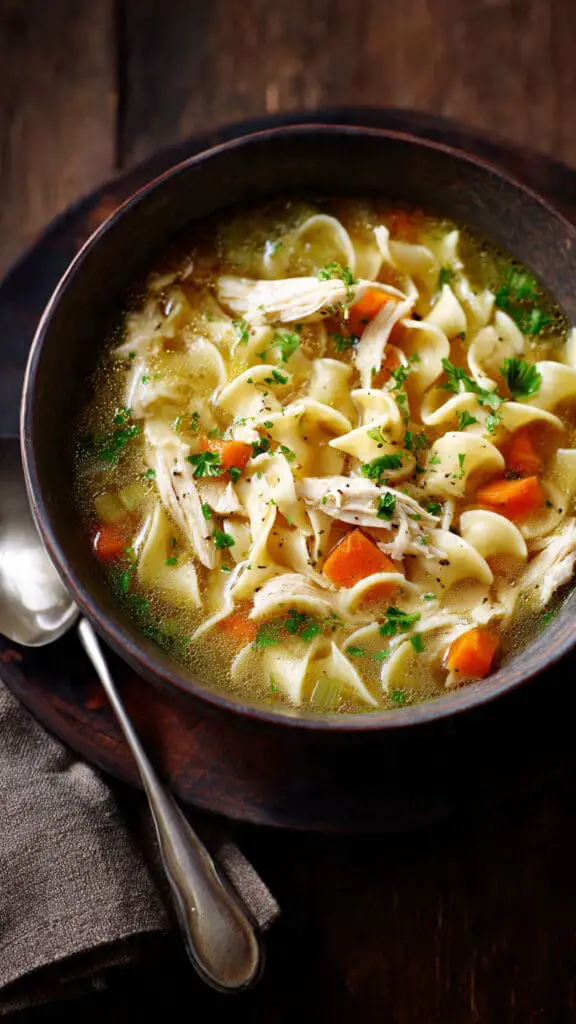 Classic Ginger Garlic Chicken Noodle Soup