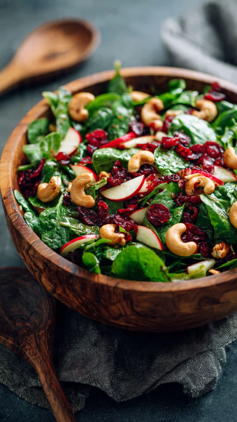 Apple Cranberry Spinach Salad
