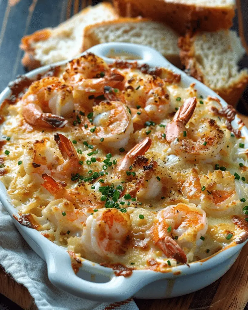 Cheesy Shrimp & Crab Bake