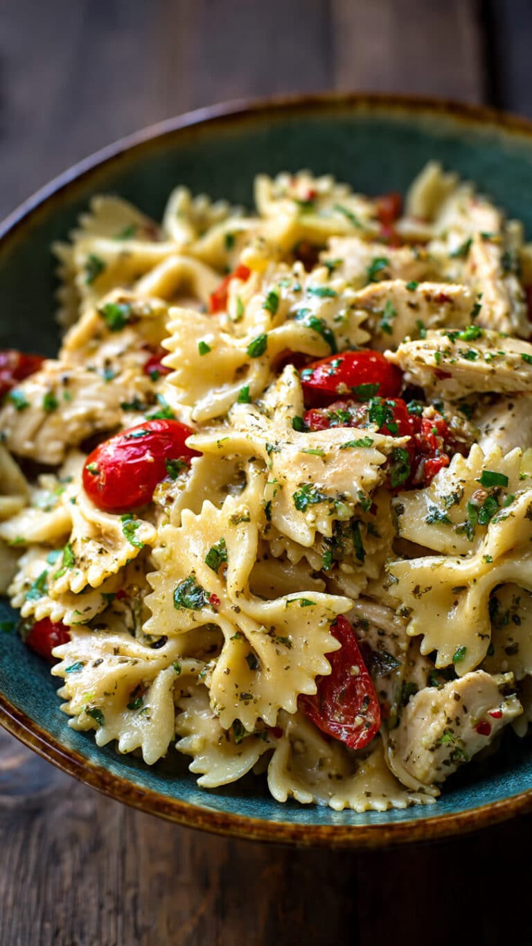 Easy Chicken Pesto Pasta Salad