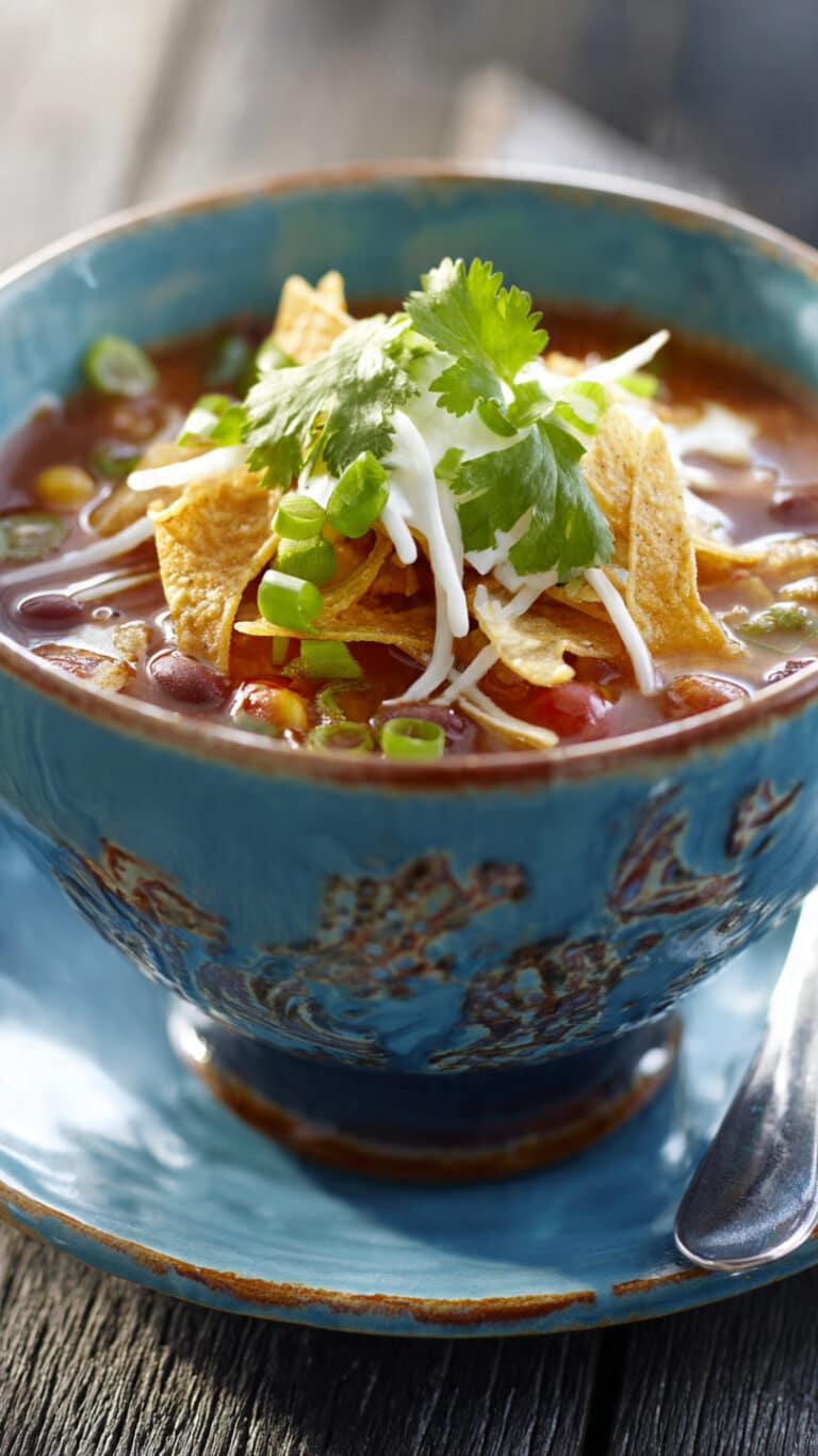 Crockpot Vegetarian Tortilla Soup