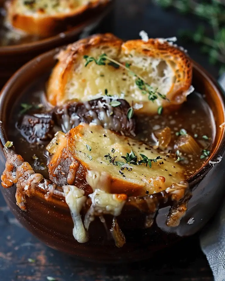 French Onion Short Rib Soup with Cheesy Gruyère Toast