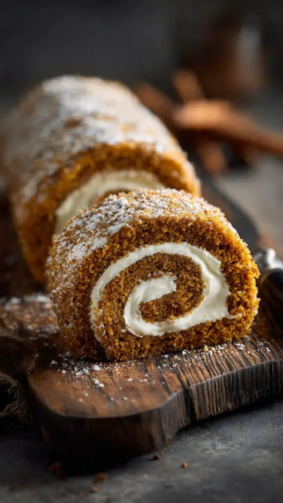 Creamy Pumpkin Spice Roll Cake