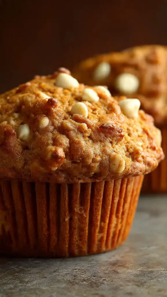 Moist Pumpkin White Chocolate Chip Muffins