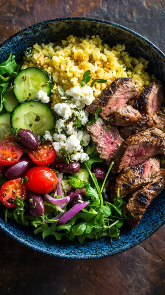 Healthy Steak Bowl Recipe Inspired by the Mediterranean Diet