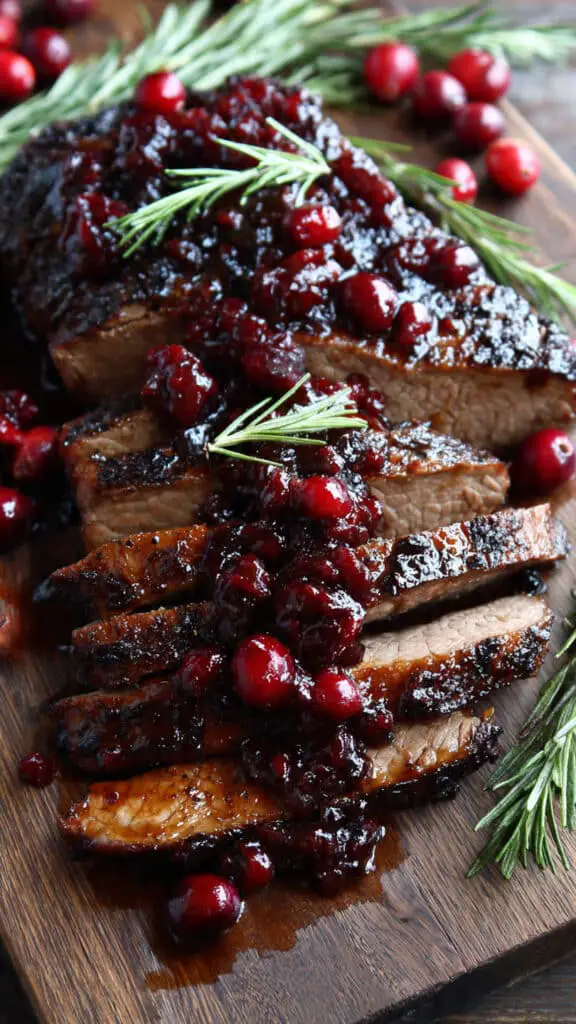 Fall-Apart Balsamic Beef with Cranberry Glaze