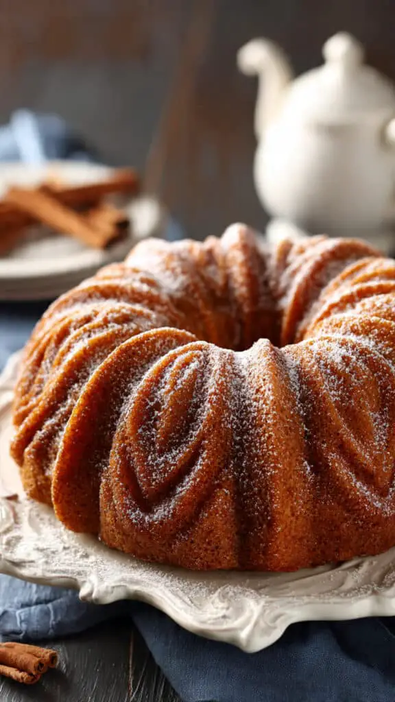 Apple Pumpkin Bundt Cake with Cinnamon and Vanilla