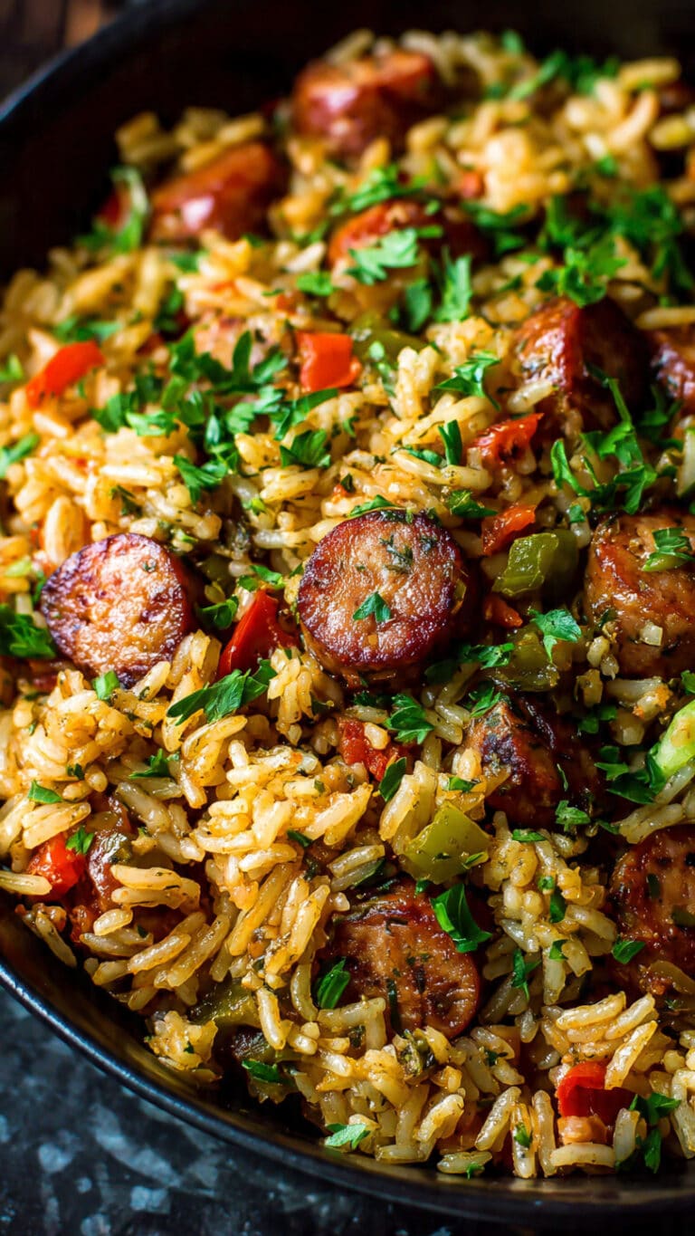 Cajun Sausage and Rice Skillet