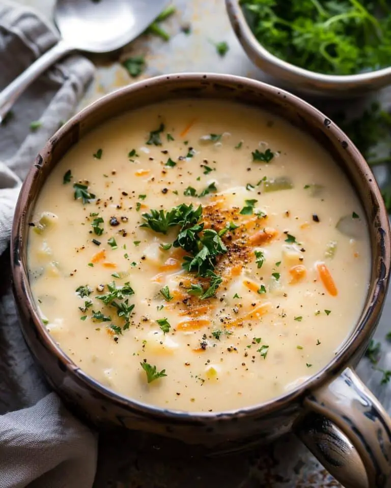 Cheddar Garlic Herb Potato Soup
