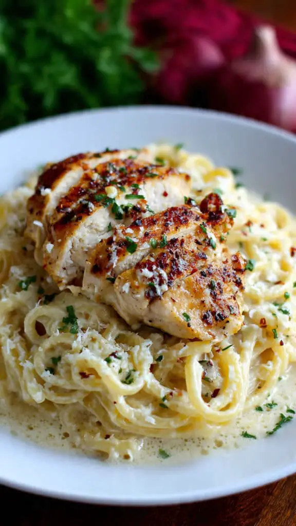 Easy Garlic Parmesan Chicken Pasta